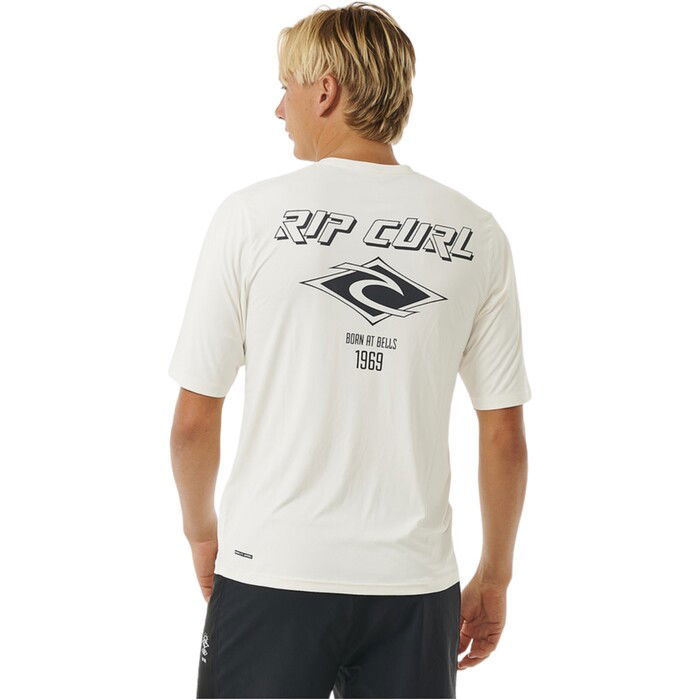 Rip Curl Surflite 2024 Icons UPF Kurzarm Surf Tee 14YMRV - Bone